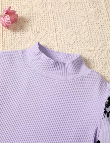 Image of Toddler Girl Clothes Girls Outfits Flare-lace Sleeve Top and Plaid Skirt Dress Fall Winter 2Pcs Girls Clothes 5-12T