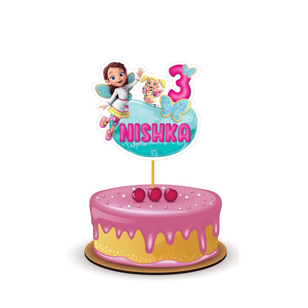 The Blu Party? Butterbeans Cafe Theme Personalized Birthday Cake Topper for Butterbeans Cafe Birthday Decorations with Baby Name & Age