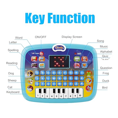KITTER Kids Tablet - Preschool Learning Activities, Educational Computer Toy for Boys & Girls Kids, Learn Alphabet Sounds, Maths, Music, Words | Tablet Computer Toy