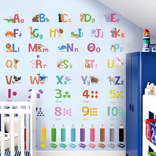 Vinilo adhesivo educativo alfabeto y números SHUCHING miniatura 4