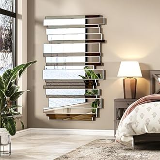 Decorative Mirrors for Wall Decor Large Mirrors for Wall Decor Living Room Silver Mirrors 27×55 inch (Gold Brown)