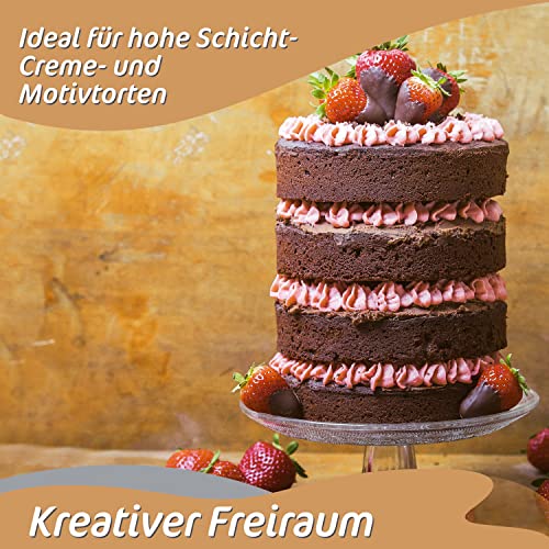 Verstellbarer Tortenring 4smile aus Edelstahl mit 15 cm Höhe