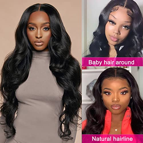 Atilck Lace Front Wigs Human Hair Pre Plucked Body Wave 13X4 Hd Transparent Lace Frontal Wigs With Baby Hair Brazilian Human Hair Wigs For Black Women 150% Denisty Glueless Wigs Human Hair Natural Color (20 Inch) #TOP6