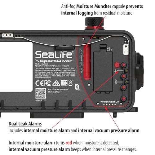 Sealife SportDiver Underwater Smartphone Housing – Dive to 130', Waterproof Photography, Easy Camera Controls, with Leak Alarms, Fits Most Phones by SeaLife - Used condition - Image 4
