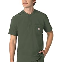 Carhartt Scrubs C16310 Cross-Flex Modern Fit Henley Scrub Top XX-Large Olive