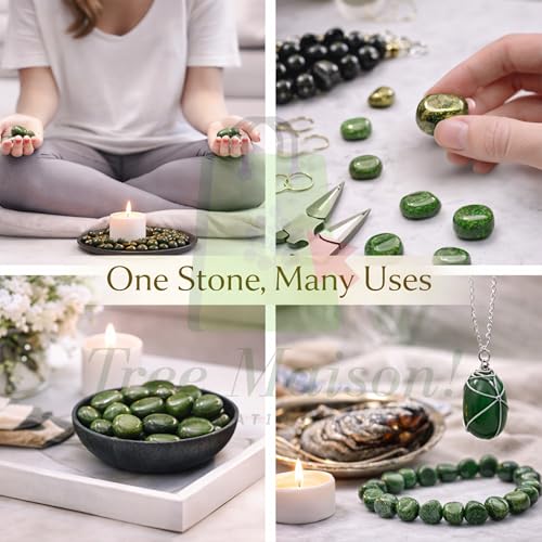 Image of Green-Zade Tumble Stone | 50 gm Tumbled Gemstones | Reiki Healing Stones | Home Decor Pebbles | Aquarium Gravel | Garden & Table Dcor
