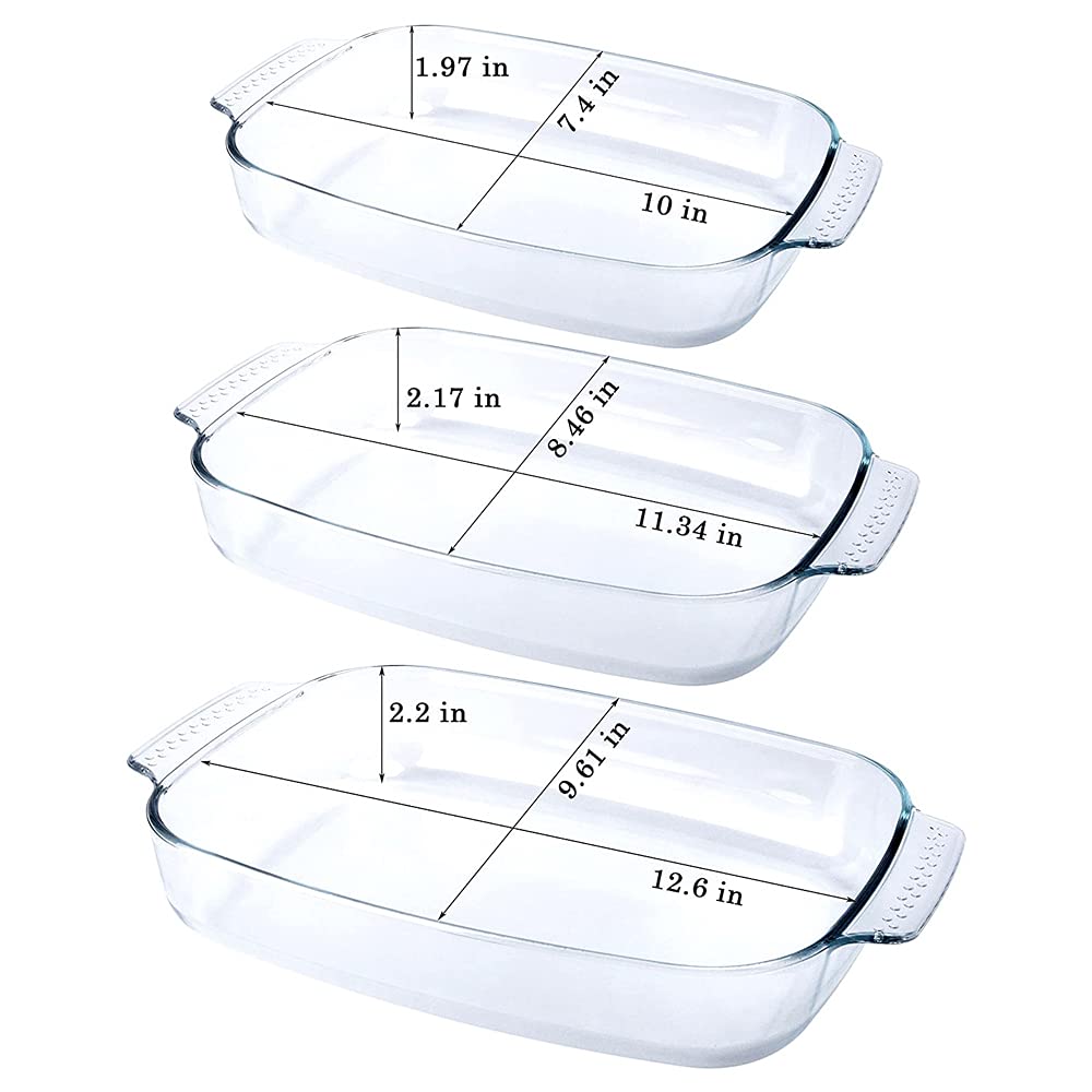Backformen-Set aus gehärtetem Glas, klar, Auflaufform für Backofen, spülmaschinengeeignet