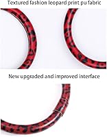 Vista 3 de MoreChioce - Llavero con diseño de leopardo y tarjetero universal de piel sintética monedero llavero color rojo