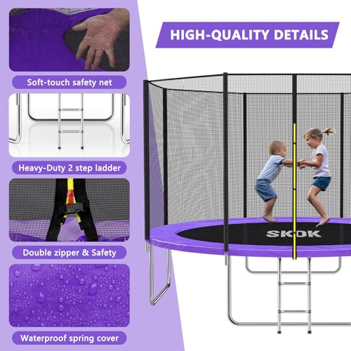 Image of SKOK Trampoline for Kids,400LBS Outdoor Trampoline with Net-ASTM Approved Trampoline for Children and Adults
