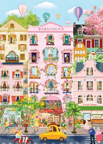 Puzzle 1000 Teile für Erwachsene, klassisches Lernspiel Wunderschönes Dekoration-Romantische und verträumte Straßenszene-Puzzle Geschenke – Ansicht 1