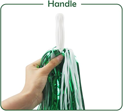 Miniatura 95 de Hooshing 12/24/100 pompones de animadora de papel metálico con asas de plástico para rooters, escuadrón de animación, deportes de espíritu