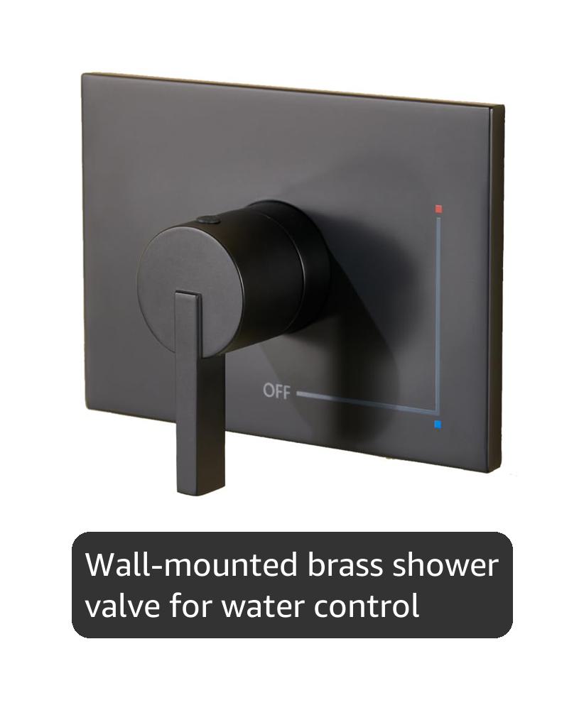 Matte Black Shower System with Dual Rainfall Heads and Handheld - Mondawe Matte Black Shower System with Dual Rainfall Heads and Handheld - Mondawe