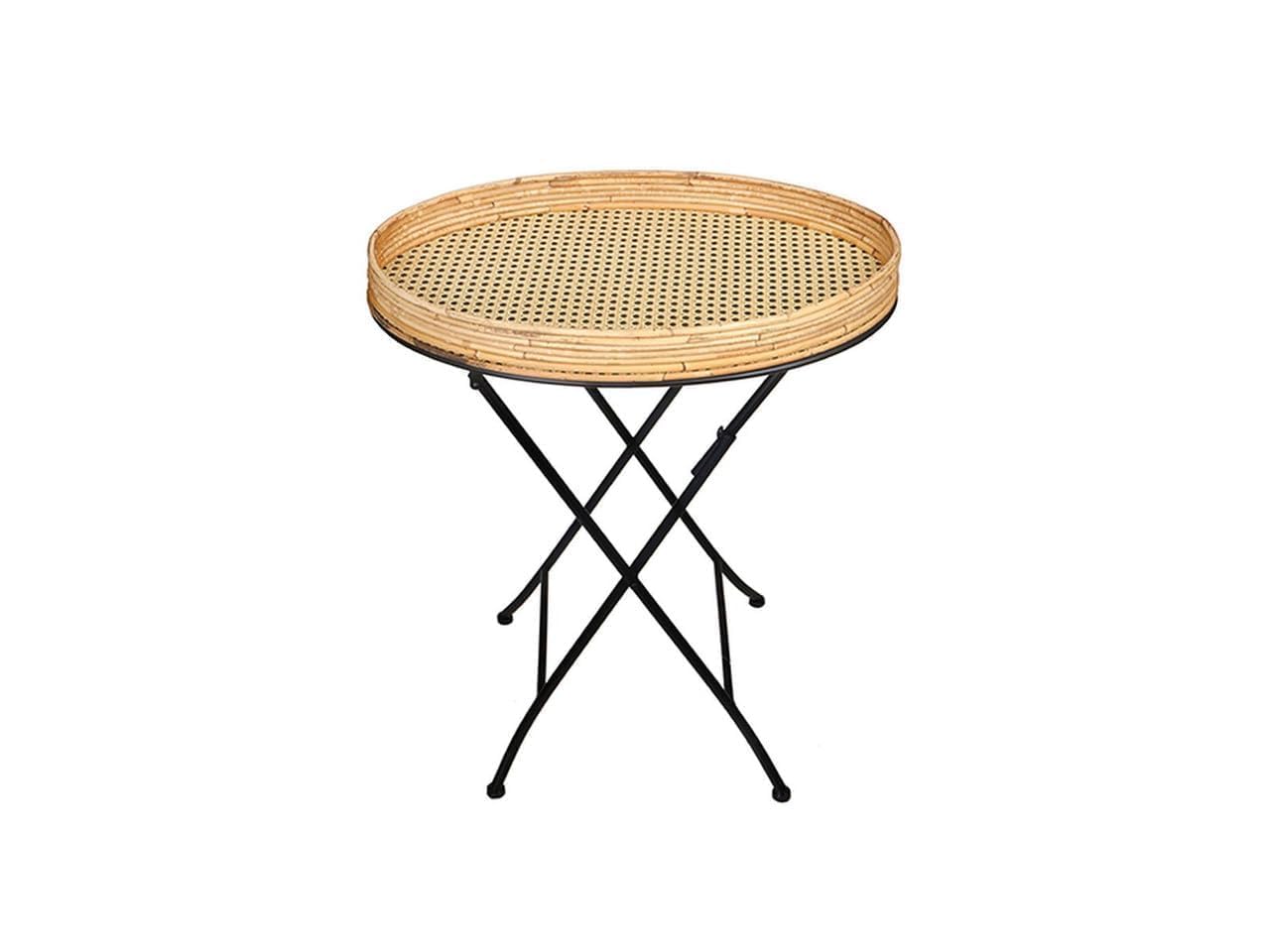 Round Rattan Coffee Table, Modern Boho Side Table for Living Room & Bedroom, Handwoven Cane Center Table, Small Nesting Tray Table with Legs, Drink Cup Stand & Bedside Nightstand, Natural Wicker-image-23