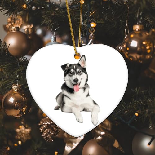 Keramik-Weihnachtsdekoration, gemischte Rassen, sibirischer Husky, Labrador, Weihnachtsdekoration, schöne Hunde-Ornamente, Porzellan-Dekoration für Weihnachtsbaum, einzigartiges Weihnachts-Andenken