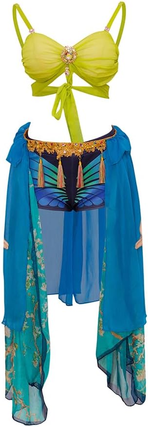 iSHOWcos Slave for You Costume Sexy Bra Blue Shorts Skirt Suit Stage Performance Dance Dress Halloween Outift
