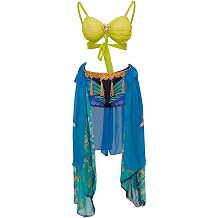 iSHOWcos Slave for You Costume Sexy Bra Blue Shorts Skirt Suit Stage Performance Dance Dress Halloween Outift