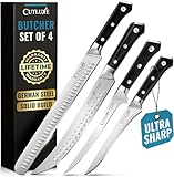 Cutluxe Butcher Knife Set – BBQ Brisket, Breaking, Boning & Fillet knives - Carving Knife Set for Meat Cutting, Ultra Sharp German Steel, Full Tang, Ergonomic Handles – Artisan Series