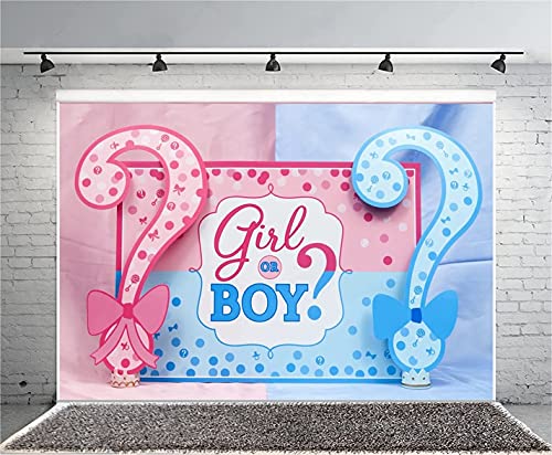 Aofoto 5X3Ft Girl Or Boy Gender Reveal Backdrop Baby Shower Party Decoration Photography Background Boy Or Girl Banner Pregnancy Announcement Photo Studio Props Photobooth Wallpaper #TOP3