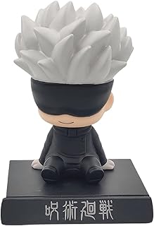 Super Hero Action Figure Limited Edition Bobblehead with Mobile Holder for Car Dashboard, Office Desk & Study Table (SAT-ORU GO-JO)