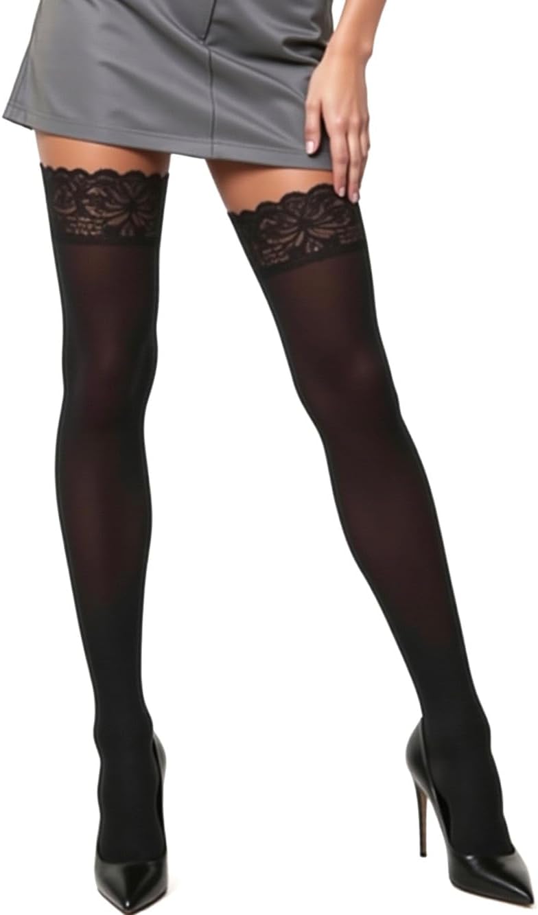 Mila Marutti Opaque Thigh High Stockings - Elegant Thigh High Tights for Women