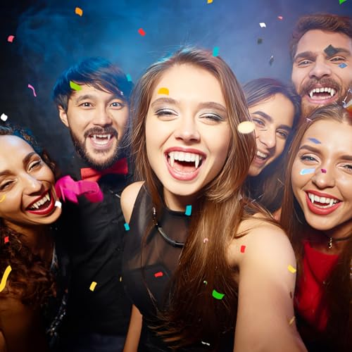 LQYoyz 3 Sizes Vampire Fangs Teeth with Adhesive, Halloween Party Cosplay Props Accessories, Fake Vampire Teeth Party Favors Werewolf Fangs Vampire Dentures for Adults Kids (3 Pairs) - Thumbnail 5