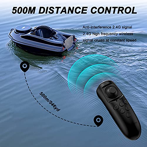 Afstandsbediening voerboot, fishfinder kan 1,5 kg aas laden, 500 m afstandsbediening voerboot, 5000 mAh batterij met grote capaciteit, met nachtlampje, geschikt voor meer, rivier, zee,5000mAh - Image 4