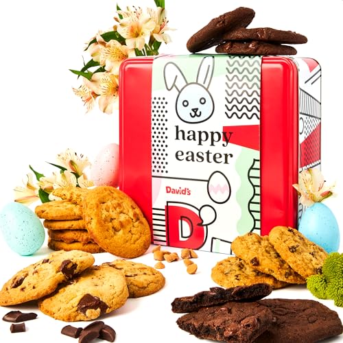 David’s Cookies Freshly Baked Assorted Cookies In Happy Easter Tin 2Lbs – Deliciously Handmade Soft Variety of Cookies – Premium Gourmet Cookies Gift For Your Friends & Family On Any Special Occasions