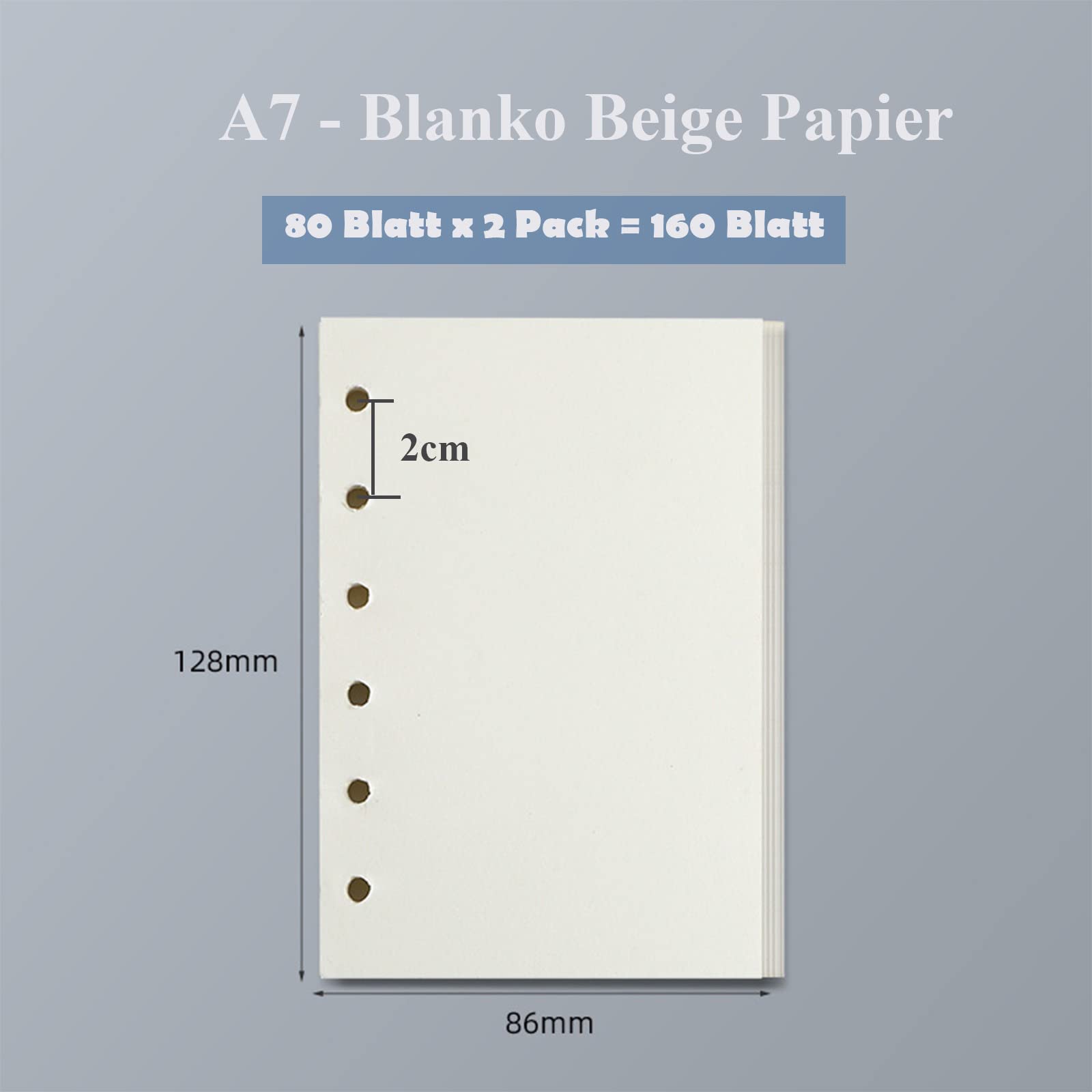 160 vellen/320 pagina's A7 navulpapier, 2 stuks inlegvellen 6-gats-binders, blanco/gelinieerd, navulpapier voor notitieboek, dagboek, organizer, planner (A7, blanco papier 160 vellen/320 pagina's A7 navulpapier, 2 stuks inlegvellen 6-gats-binders, blanco/gelinieerd, navulpapier voor notitieboek, dagboek, organizer, planner (A7, blanco papier