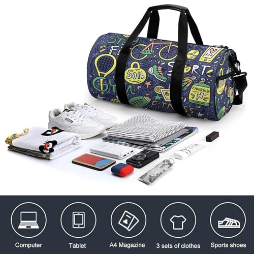 Duffel bag rouge et vert de 45cm avec fermeture zippée renforcée