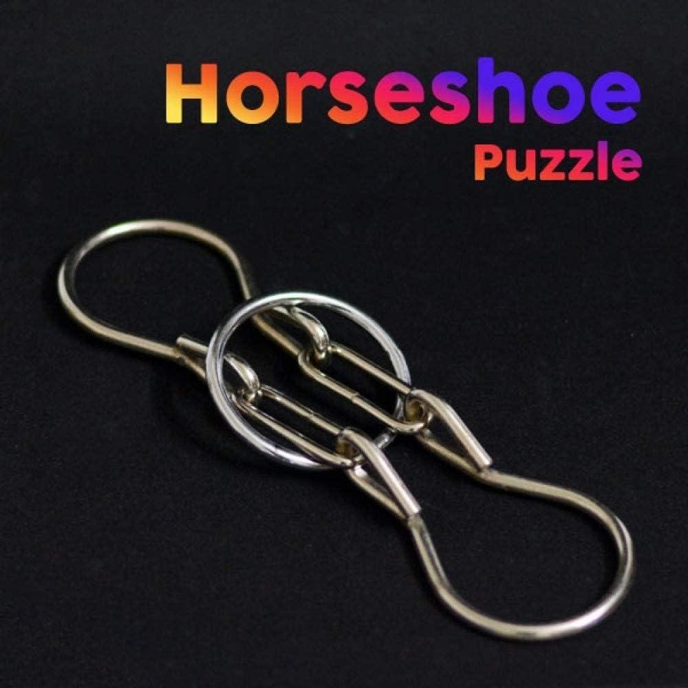 MilesMagic Magician's Horseshoe Puzzle Metal Gimmick Ring Add Remove Classic Real Brain Teasing Magic Trick image 4