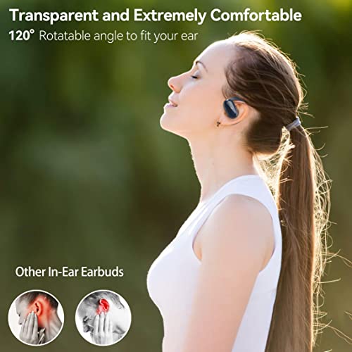 Ankbit Open Ear Headphones Wireless Bluetooth 5.3 Earbuds 60Hrs Playtime Stereo Bass Earphones Dual 16.5Mm Dynamic Drivers Rotatable Waterproof Headset With Microphone For Sports/Workout/Gym/Running #TOP2