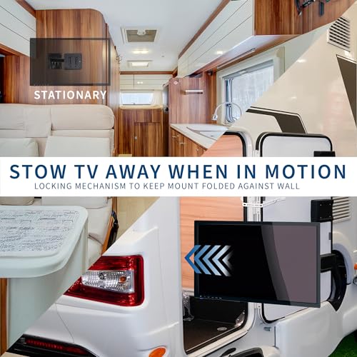 Vivo MOUNT-VWRV3 Sturdy Plastic Polymer And Steel Rv Tv Mount With Articulating Arm, Vesa 100X100Mm Mounting Pattern, Holds Up To 22 Lbs, Wall Bracket thumb #3