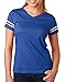 LAT Ladies Fine Jersey Short Sleeve Football Tee (3537) Vintage Royal/Blended White, S