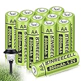 KINREECELL Rechargeable AA Batteries, Ni-MH Double A Solar Batteries High Capacity 1.2V Pre-Charged...