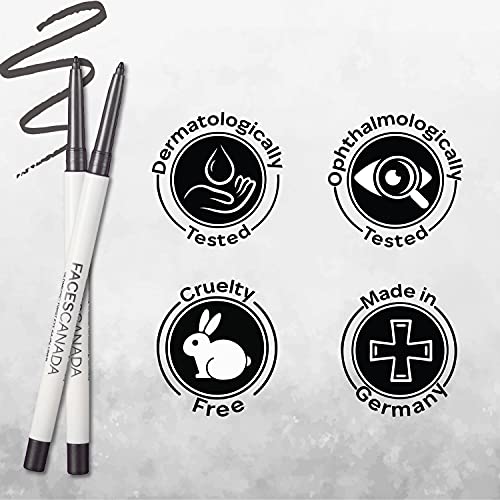 Image of FACES CANADA Ultime Pro Twist Eye Kajal Liner - Silver, 0.35g | High Impact Intense Color In 1 Stroke | 24HR Long Stay | Matte Finish | Soft Texture | Waterproof & Smudgeproof | Made With Carnauba Wax