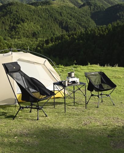 iClimb Lightweight Stable Alu. Folding Square Table Roll Up Top with Carry Bag for Camping Picnic Backyards BBQ Camp Kitchen (Green, M) - Image 9