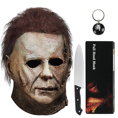 SINSEN Michael Myers Costume De 3 Pièces Pour Enfant, Combinaison Michael Myers, Masque En Latex Effrayant Avec Jouet Sanguin, Halloween, Noël, Tenue De Cosplay Pour Garçons Et Filles, Style 1, L