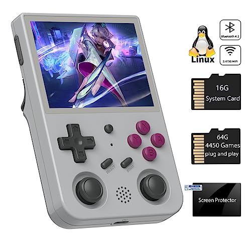 Rg353Vs Retro Linux System Video Handheld Game Console 3.5" Ips Screen Rk3566 64Bit Game Player 64G Tf Card Built-In 4450 Classic Games Bluetooth 4.2 And 5G Wifi #TOP8