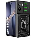 TheGiftKart Tough Armor Bumper Back Cover Case for Vivo T5 Pro 5G | Kickstand & Ring Holder | 360 Degree Protection Back Cover Case for Vivo T5 Pro 5G (PC & TPU, Sliding Camera Cover, Black) gallery image