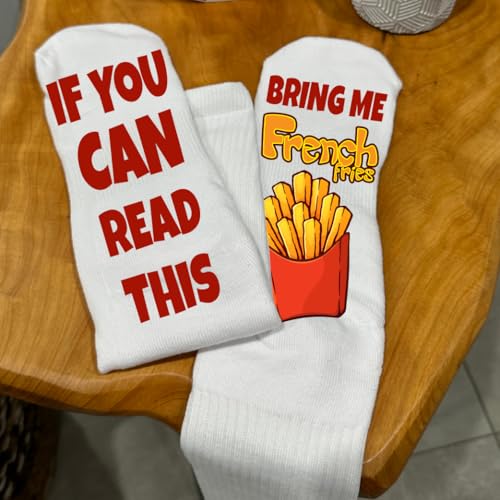 French Fries Socks for Men & Women – Funny Novelty Fast Food Lover Christmas or Birthday Gift4