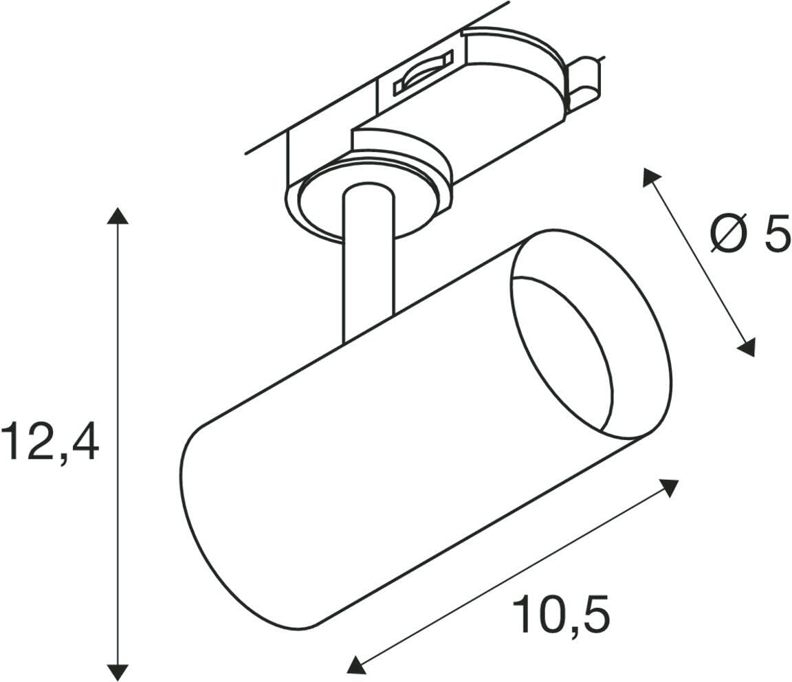 SLV NOBLO SPOT, 3~ Spot, rond, 2700K, 6W, section de phase, 32°, noir