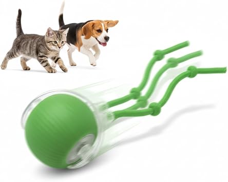 Interactive Cat Toys Ball for Cats - Upgrade Automatic Cat Toys for Indoor Cats, 3 Modes 2 Speed Moving Cat Ball Green