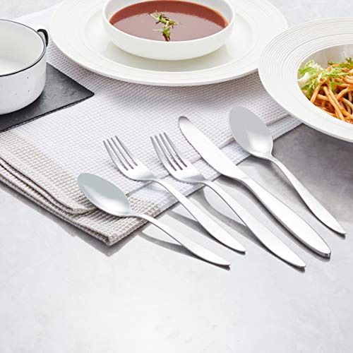 Amazon Basics 20-Piece Stainless Steel Satin Matte Flatware Set - Service For 4 #TOP5