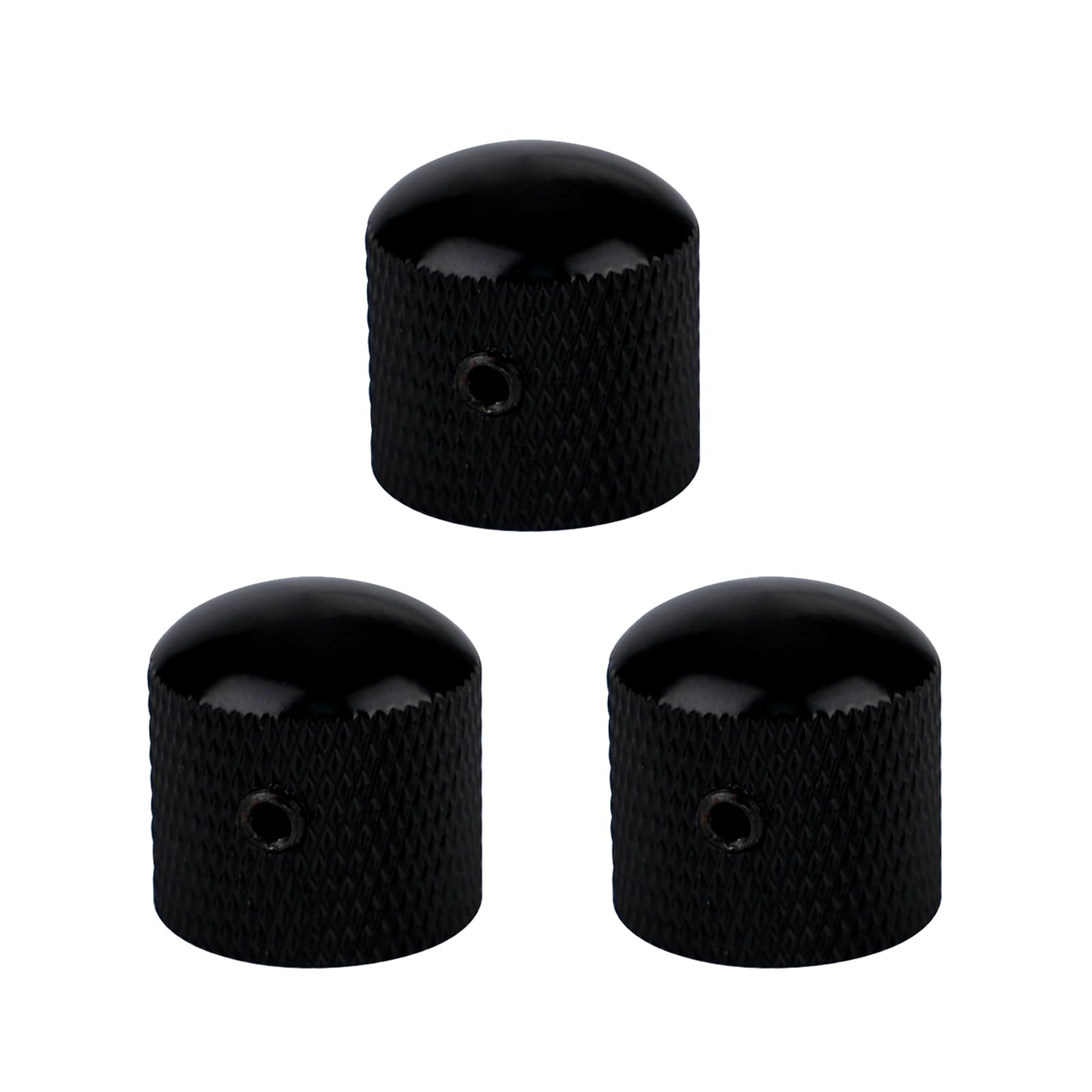 3Pcs Dome Black Guitar Knobs Metal Volume Tone Speed Control Knobs for Fender Strat Telecaster Gibson Les Paul Guitar Bass Accessories (Matte Black) - Image 2