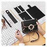 KFGISD, DIY Handgefertigt mit Hardware-Zubehör for Frauen Luxus Messenger Bag Geldbörsen Alle Materialien handgefertigt ，Handgefertigte Handtasche(Black)
