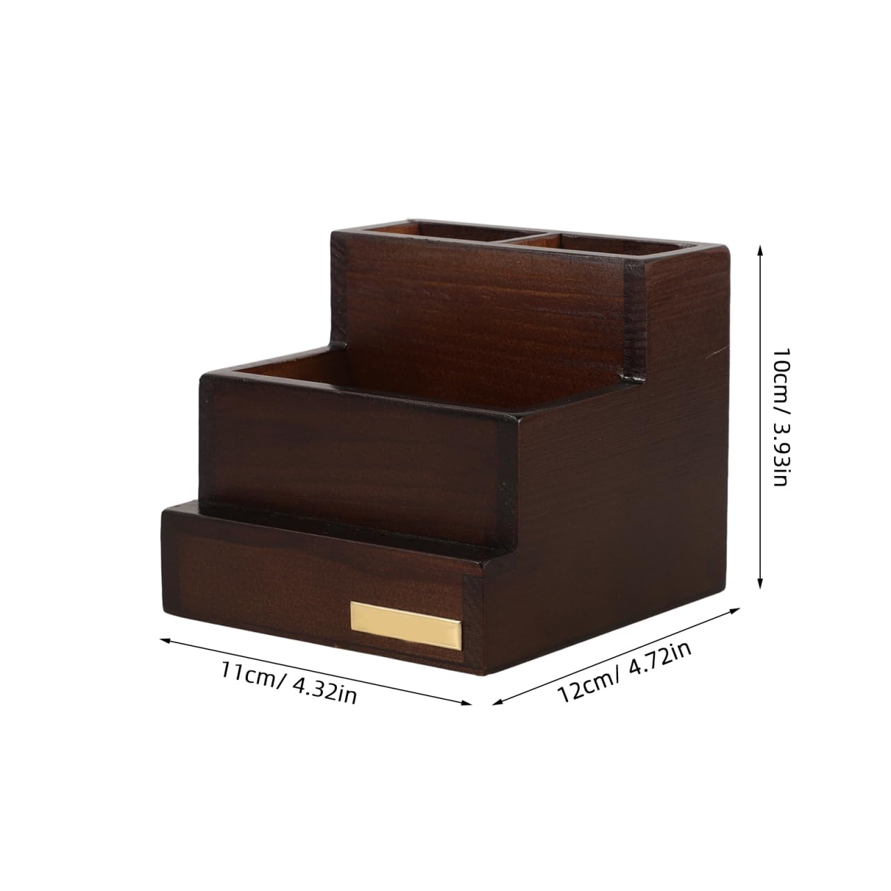minkissy Antique Solid Nail Tool Storage Box 4.72X4.33X3.93 Inch Desktop Organizer Large Capacity for Manicure Drill Bits Brushes Polishing Heads Home Salon Use