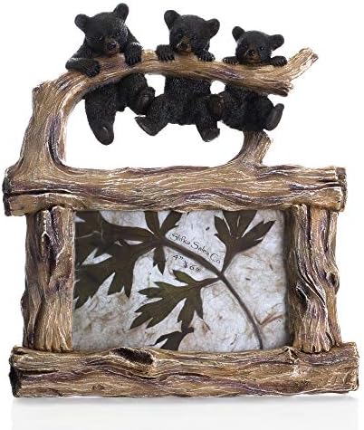 Slifka Sales Co. Three Bears Natural Brown 10 x 9 Resin Stone Tabletop Photo Picture Frame