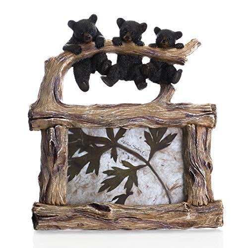 Slifka Sales Co. Three Bears Natural Brown 10 x 9 Resin Stone Tabletop Photo Picture Frame