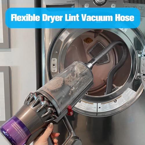 Image of Dryer Vent Cleaner Kit Compatible with Dyson V7 V8 V10 V11 V12 V15, Vacuum Attachment Dryer Vent Lint Remover Hose Attachment - grey