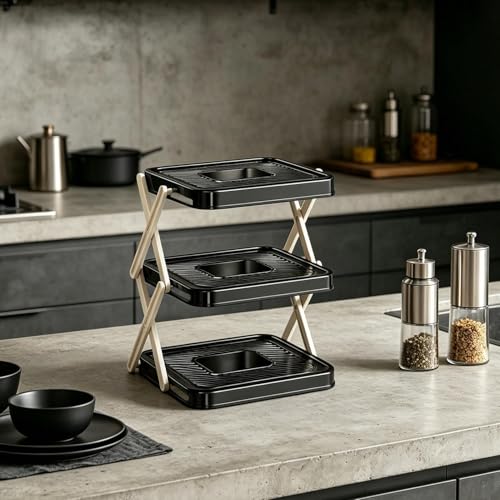 Bandejas de frutas para servir sin ocupar espacio con este soporte de catering ajustable 4